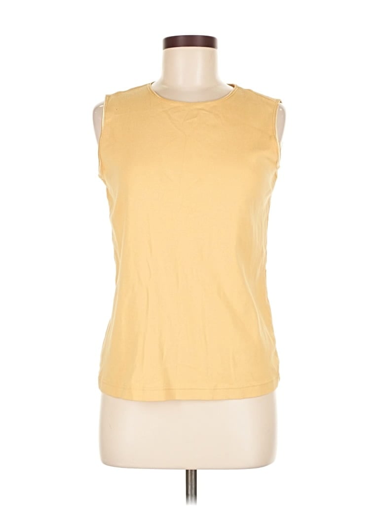 Pre-owned Christopher & Banks Sleeveless T-shirt In Yellow