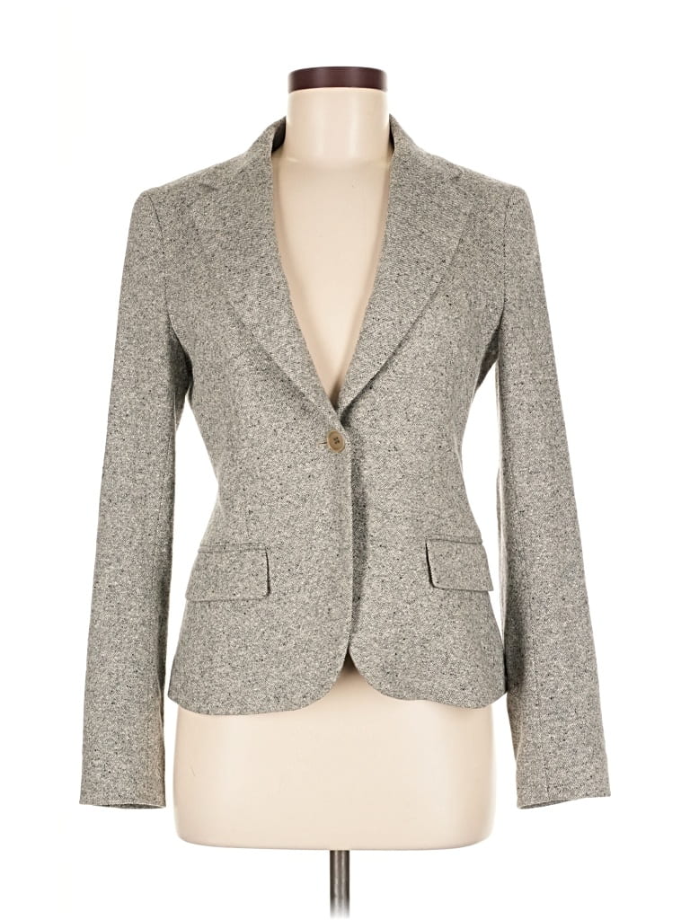 Pre-owned Theory Wool Blazer Jacket In Gray