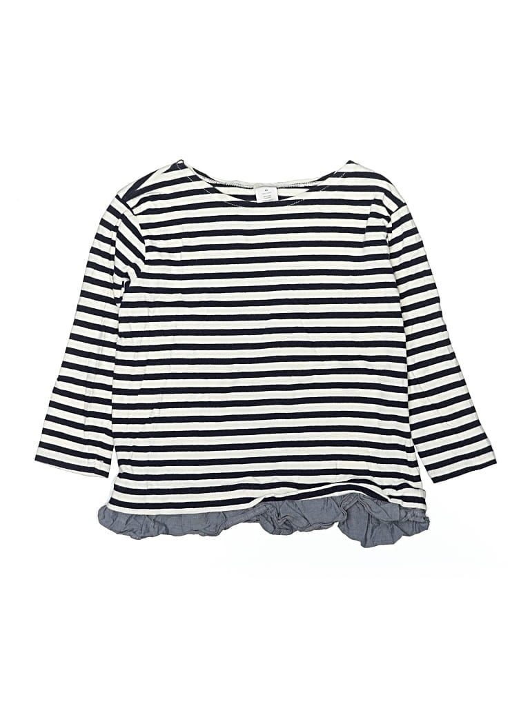 Pre-owned Crewcuts Outlet Kids' 3/4 Sleeve Top Gray Boatneck Tops