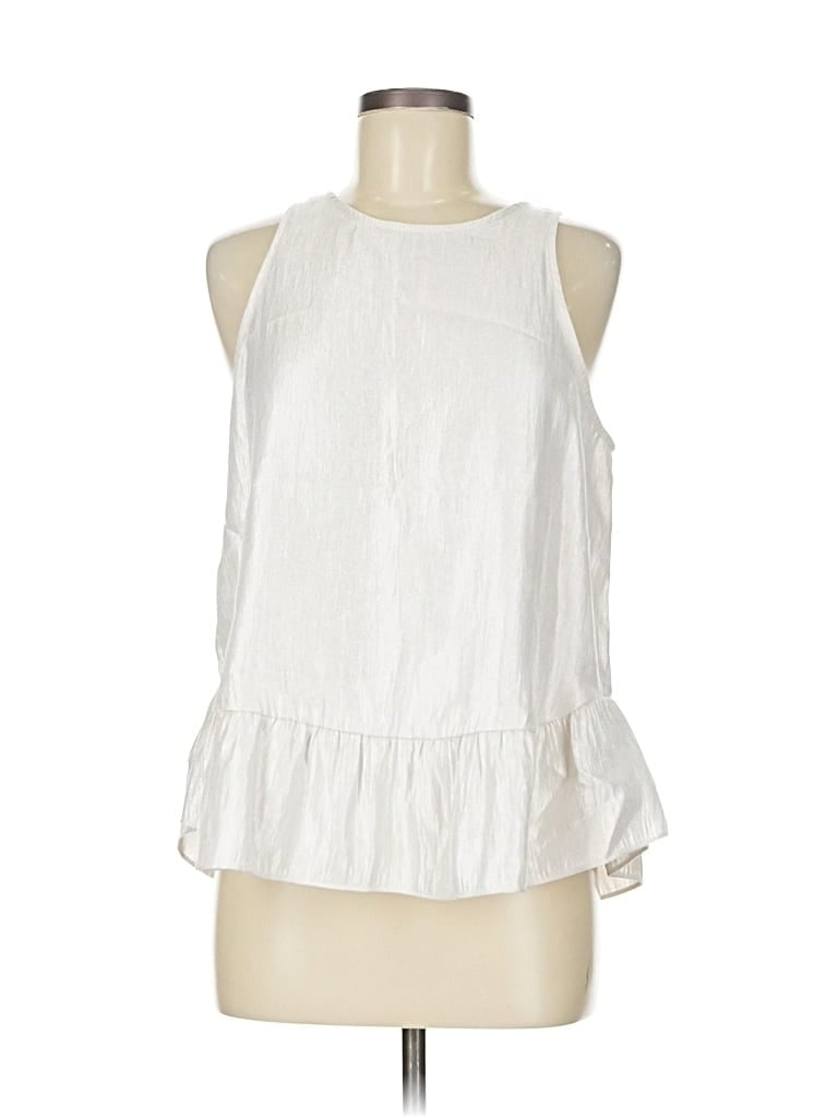Pre-owned Ann Taylor Sleeveless Blouse In White
