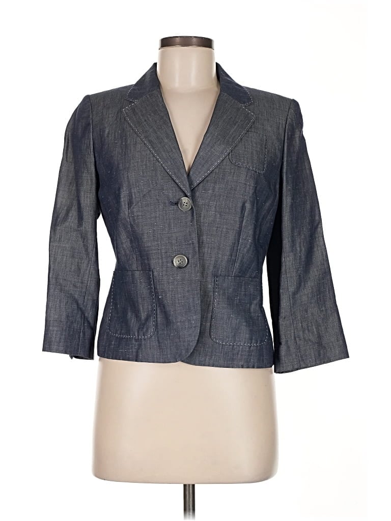Pre-owned Ann Taylor Loft Blazer Jacket In Gray