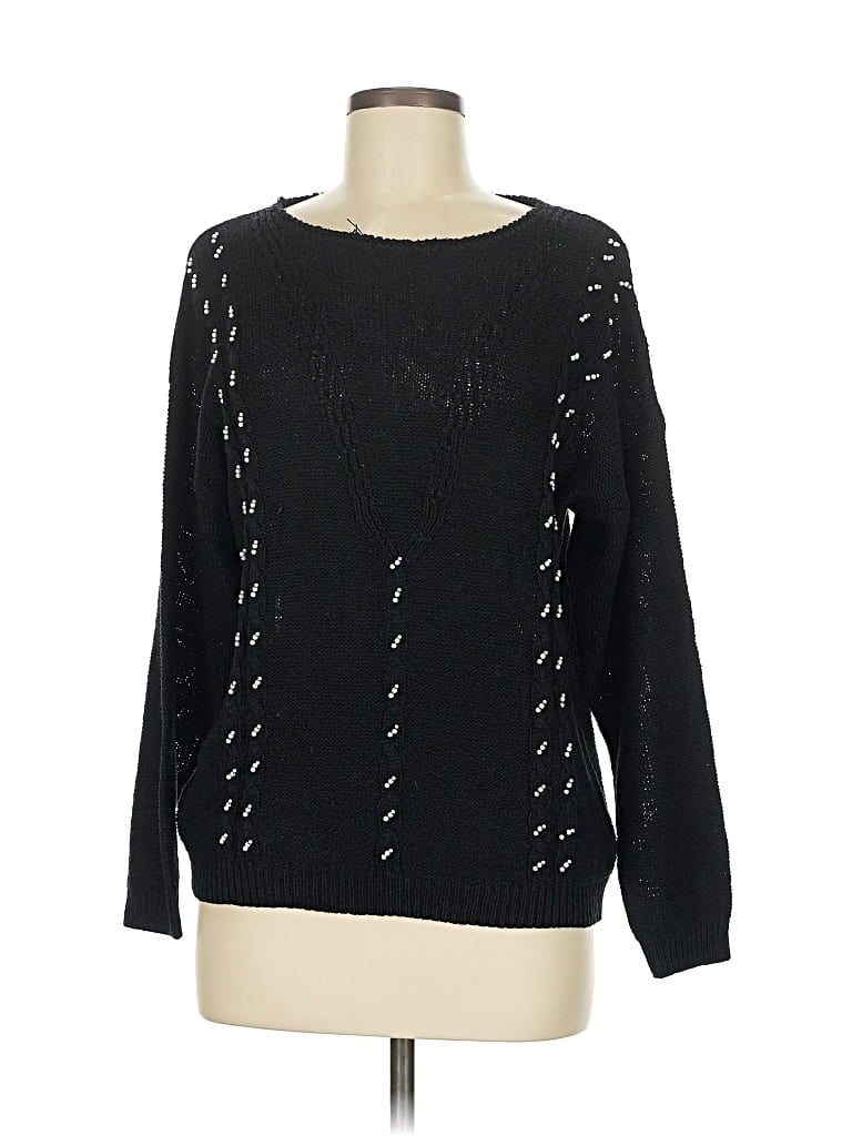 Pre-owned Diane Von Furstenberg Silk Pullover Sweater In Black