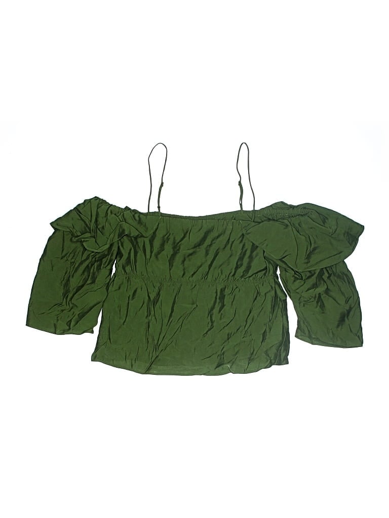 Pre-owned Vince 3/4 Sleeve Blouse In Green