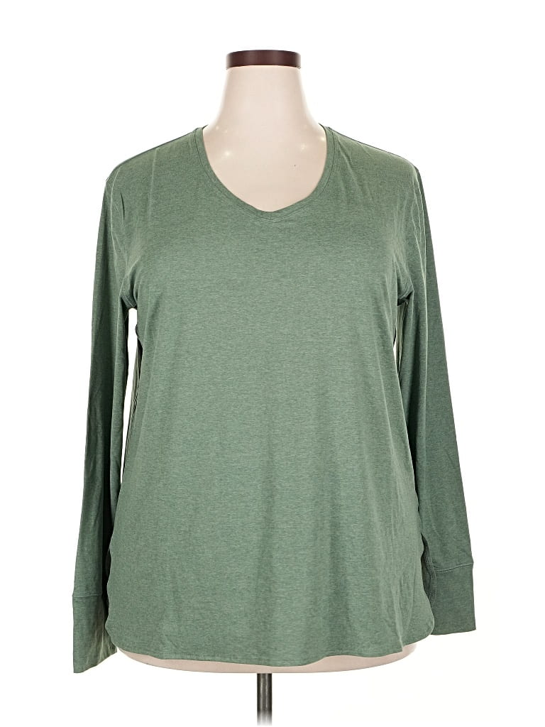 Pre-owned Asics Long Sleeve T-shirt In Green