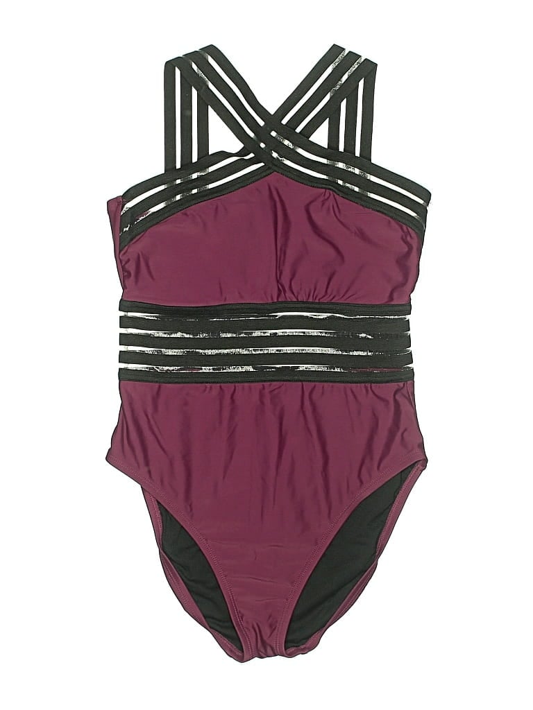 Pre-owned Hilor One Piece Swimsuit In Burgundy