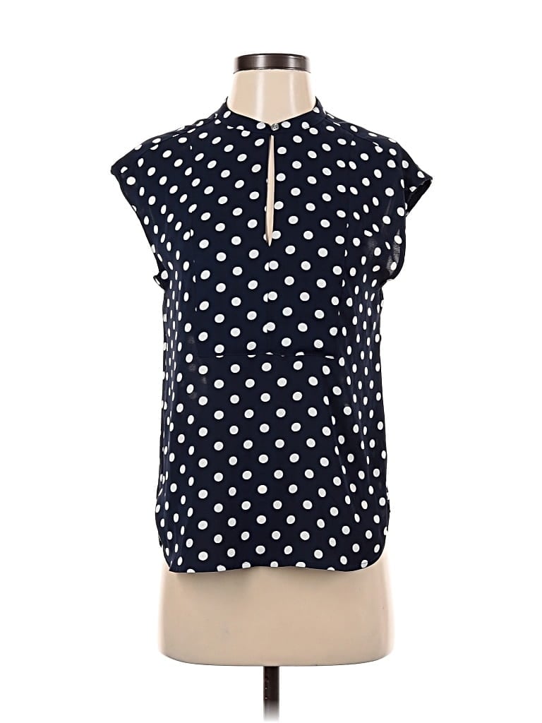 Pre-owned J.crew 365 Short Sleeve Blouse In Blue