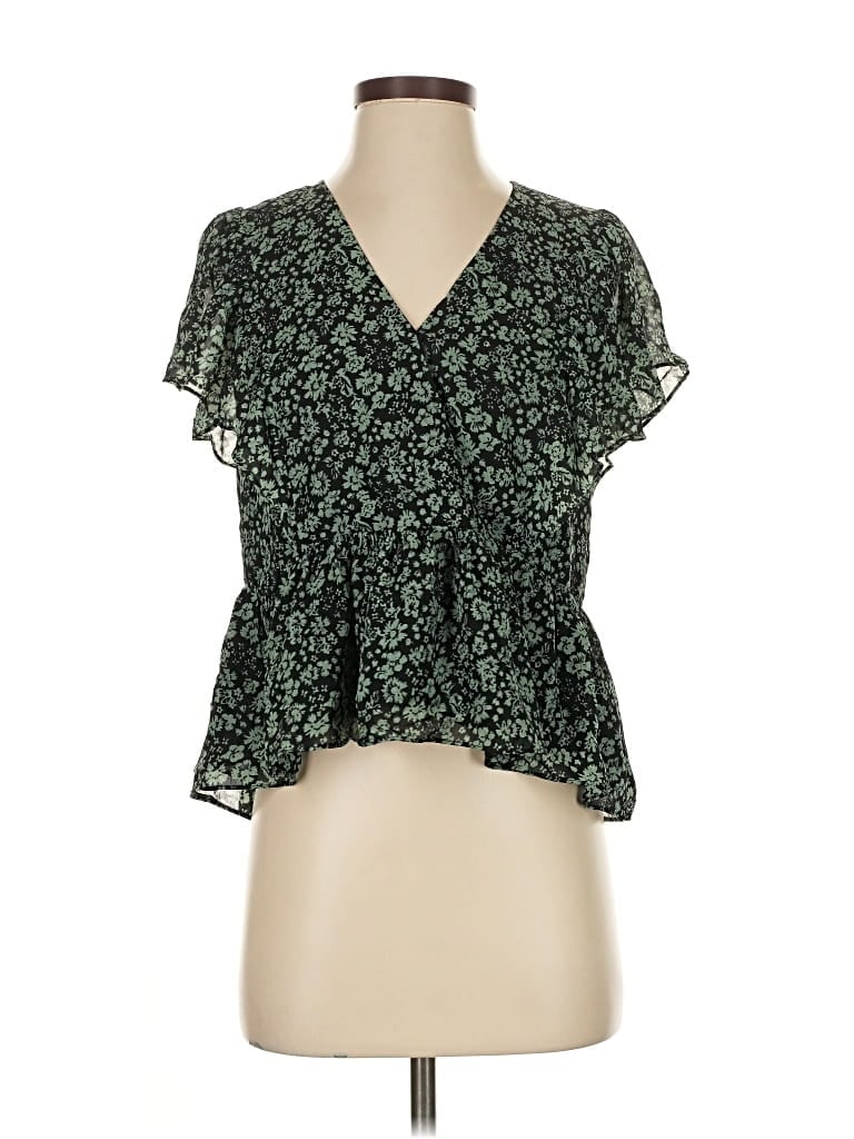 MADEWELL Pre-owned Short Sleeve Blouse In Green