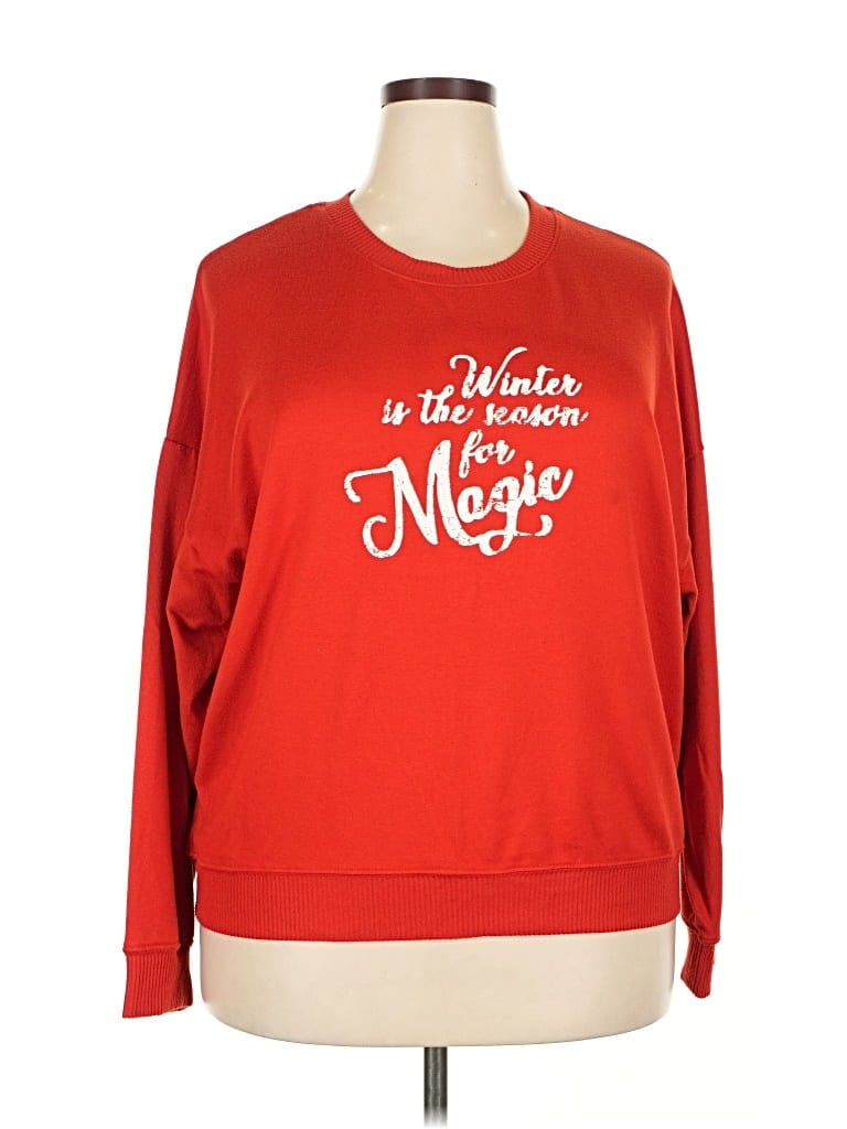 Pre-owned Cuddl Duds Sweatshirt In Red