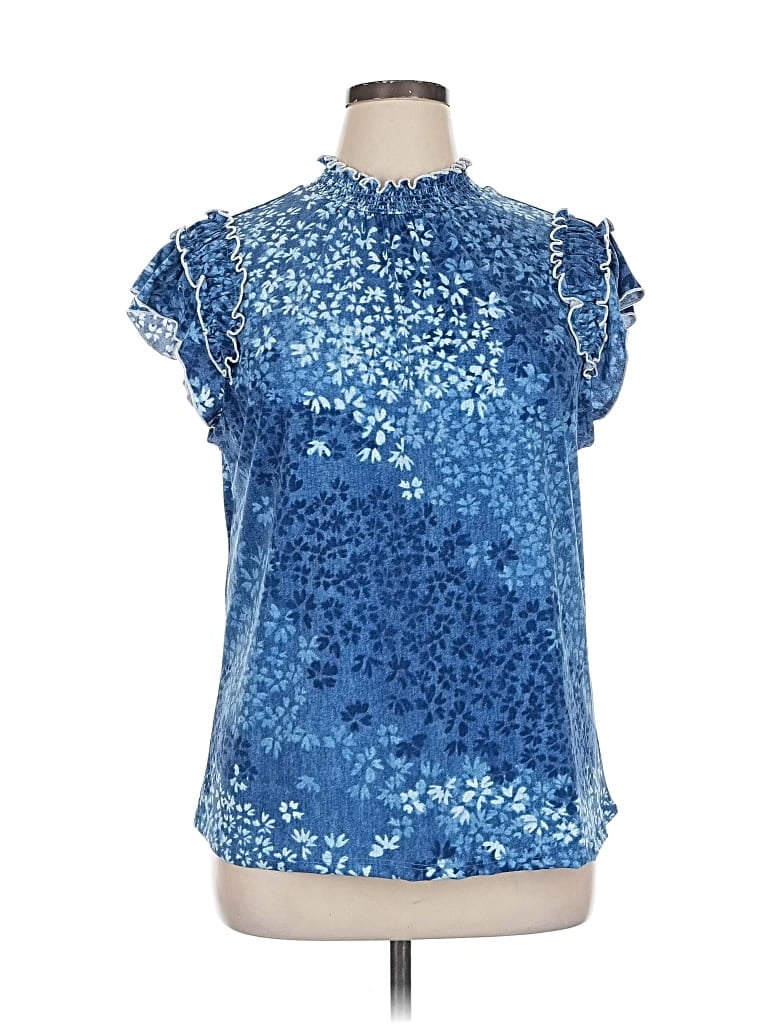Pre-owned Adrienne Vittadini Sleeveless Blouse In Blue