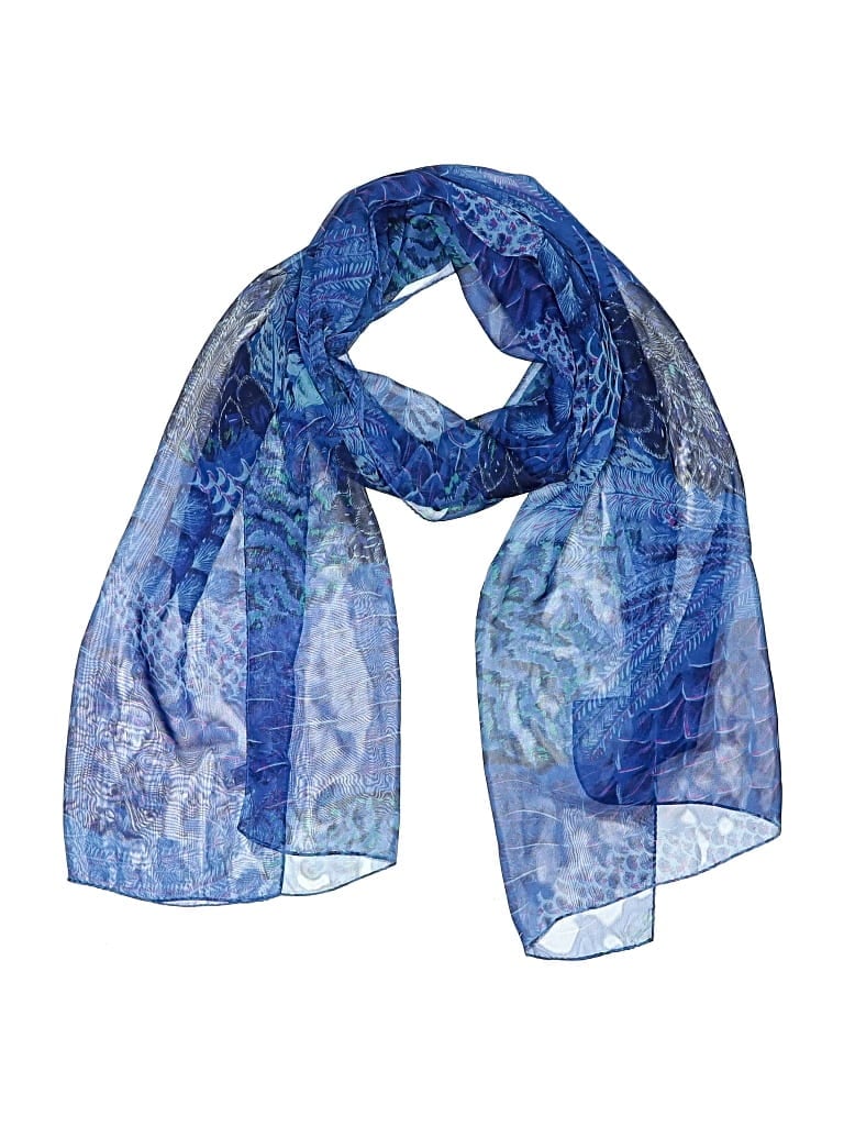 Pre-owned Collection Eighteen Scarf In Blue