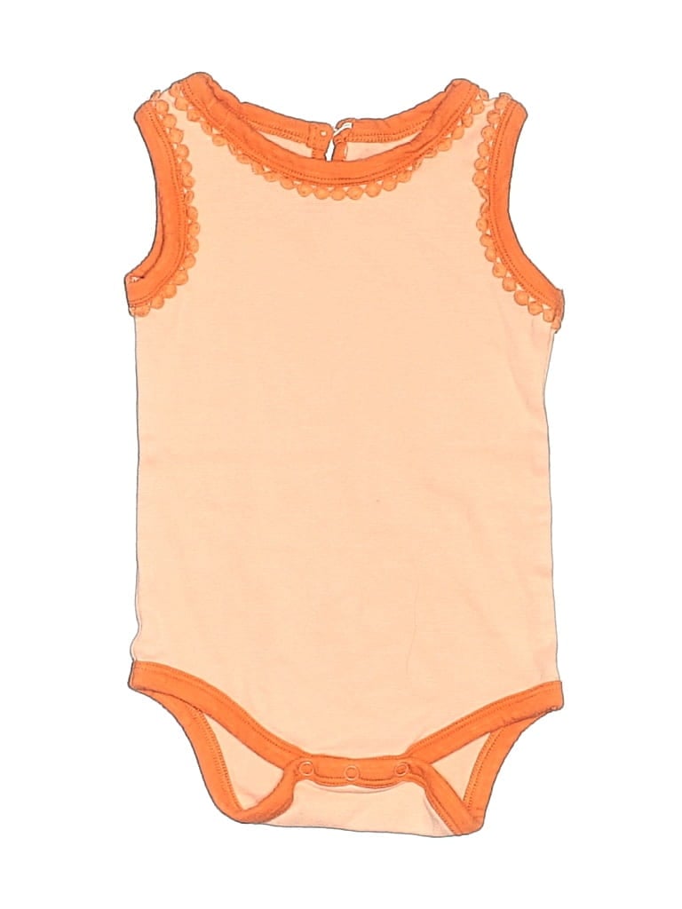 Pre-owned Colored Organics Babies' Short Sleeve Onesie In Orange