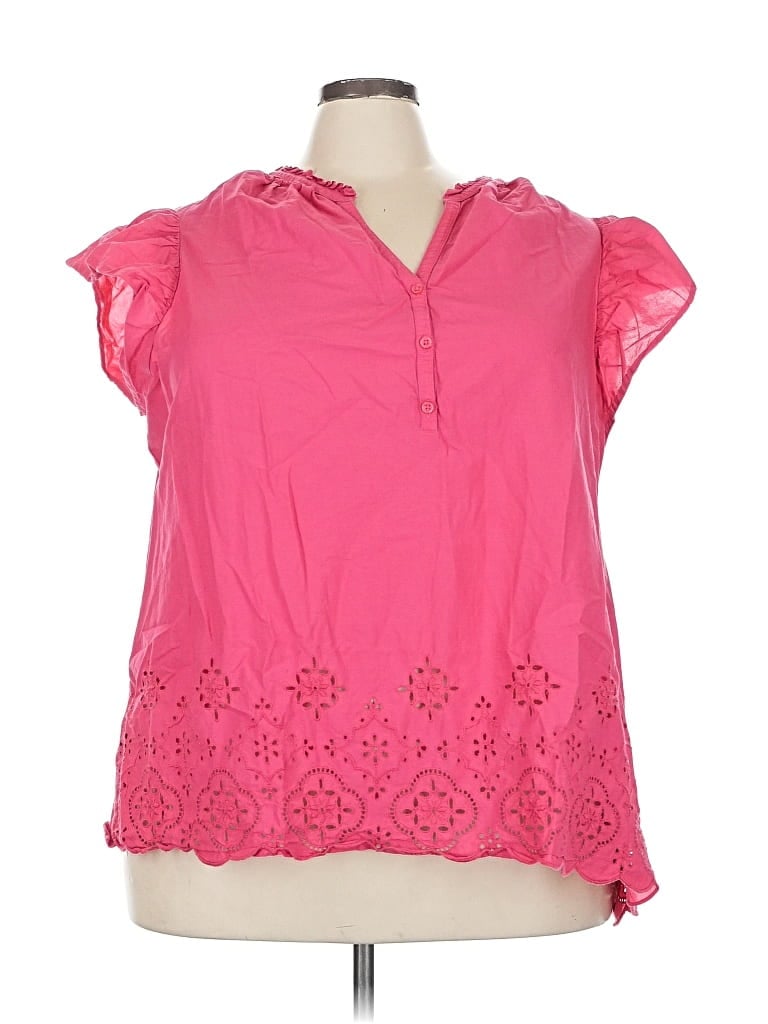 LANE BRYANT Pre-owned Short Sleeve Blouse In Pink