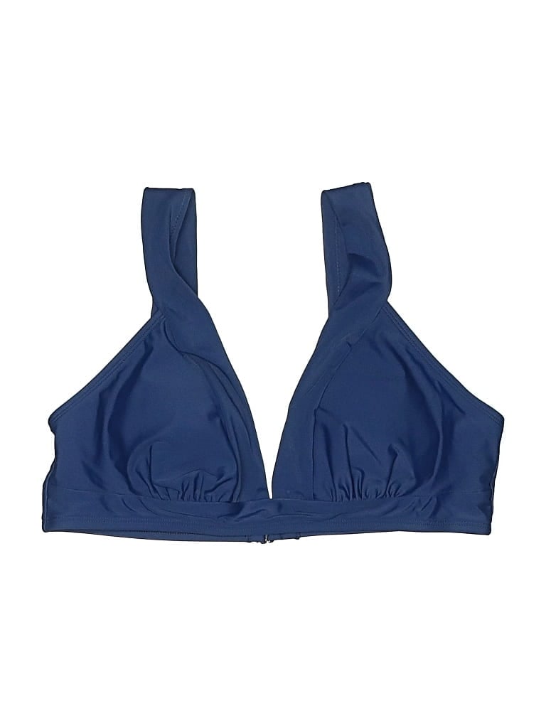 Cupshe Swimsuit Top Blue Solid Pattern Swimwear In Multi