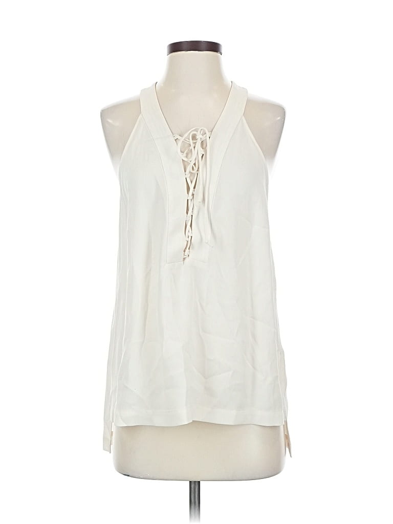 Pre-owned Bcbgmaxazria Sleeveless Blouse In White