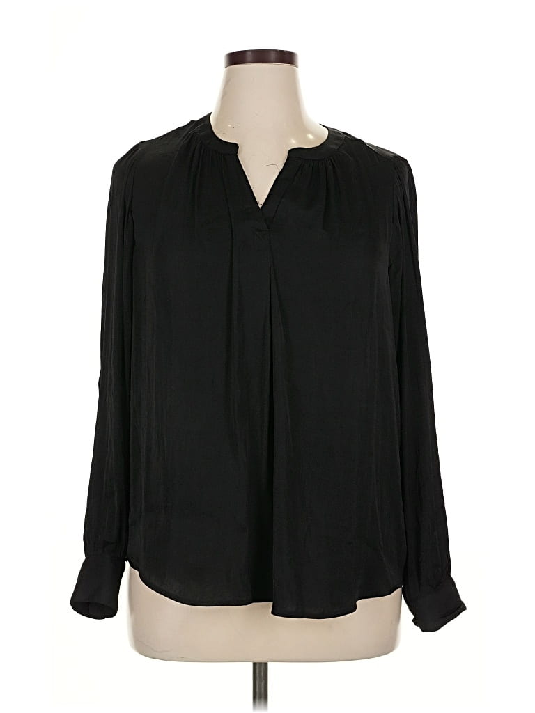 Pre-owned Simply Vera Vera Wang Long Sleeve Blouse In Black