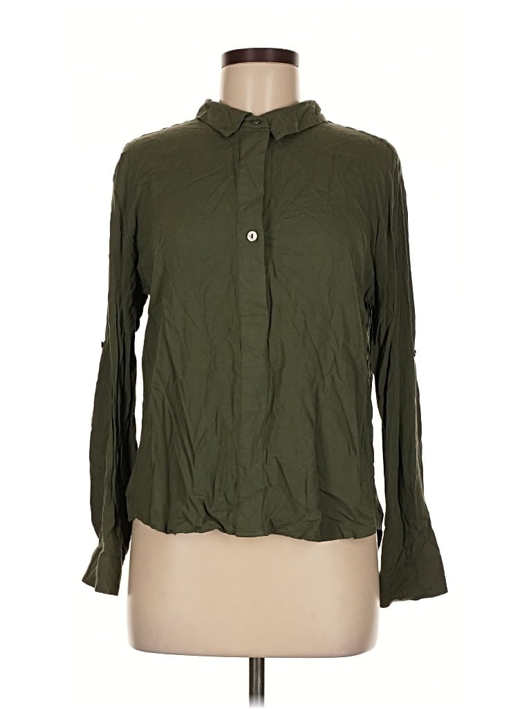 A NEW DAY Pre-owned Long Sleeve Blouse In Green