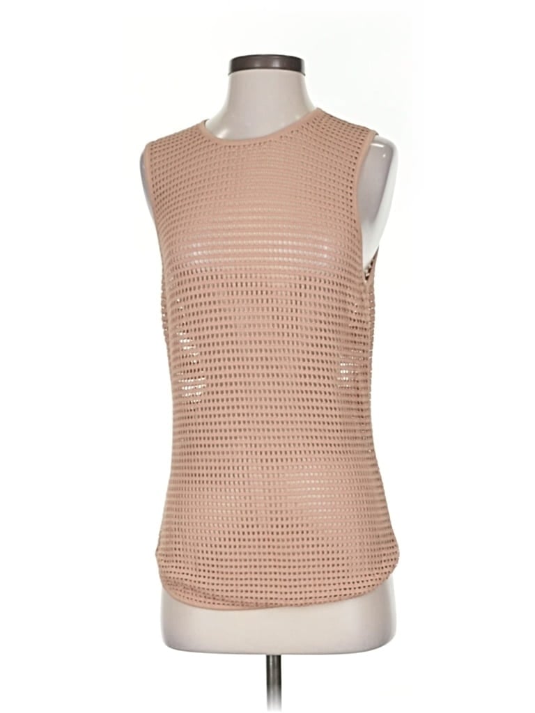 Pre-owned Torn By Ronny Kobo Sleeveless Top Tan Boatneck Tops In Brown