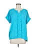 Dana Buchman 100% Polyester Teal Short Sleeve Blouse Size M - photo 1