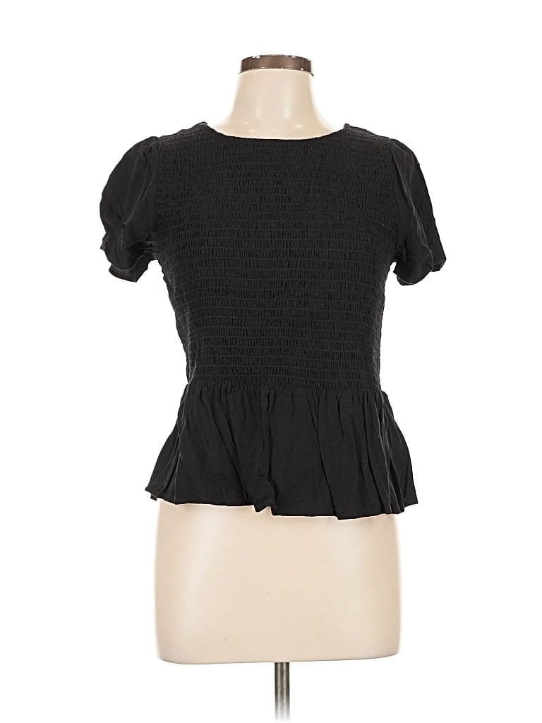 Pre-owned Old Navy Short Sleeve Top Black Square Neckline Tops