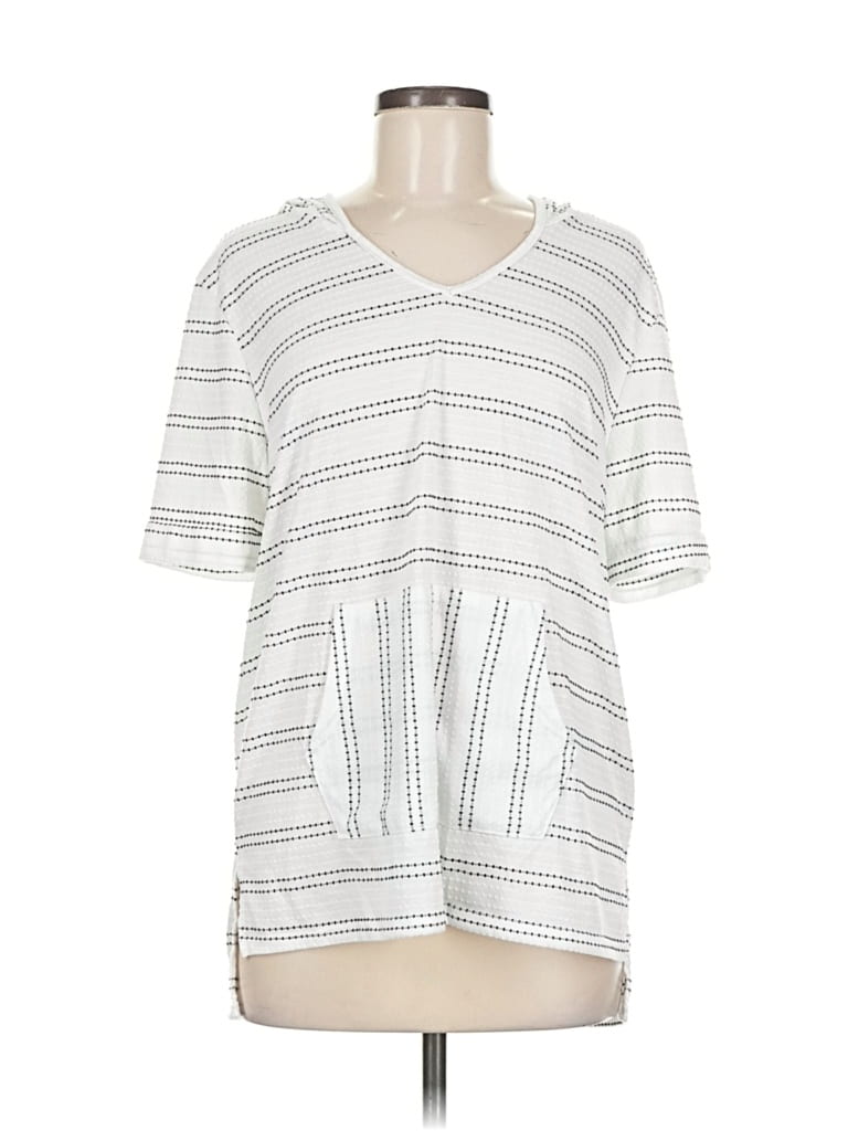 Pre-owned Assorted Brands Short Sleeve Blouse In White