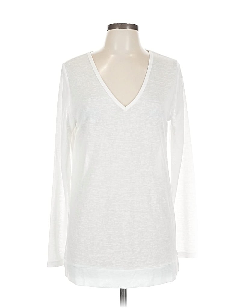 THREADS 4 THOUGHT Pre-owned Long Sleeve Top White V Neck Tops