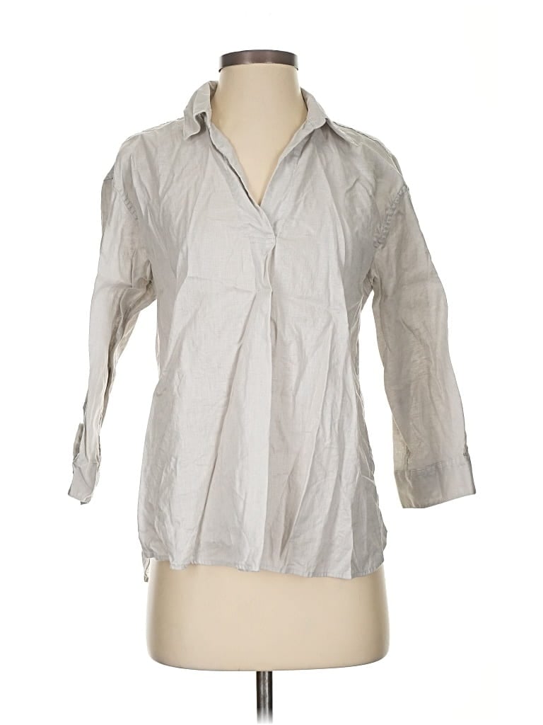 Click to view more detailed imagery on our partner's website Pre-owned Uniqlo 3/4 Sleeve Button Down Shirt In Gray