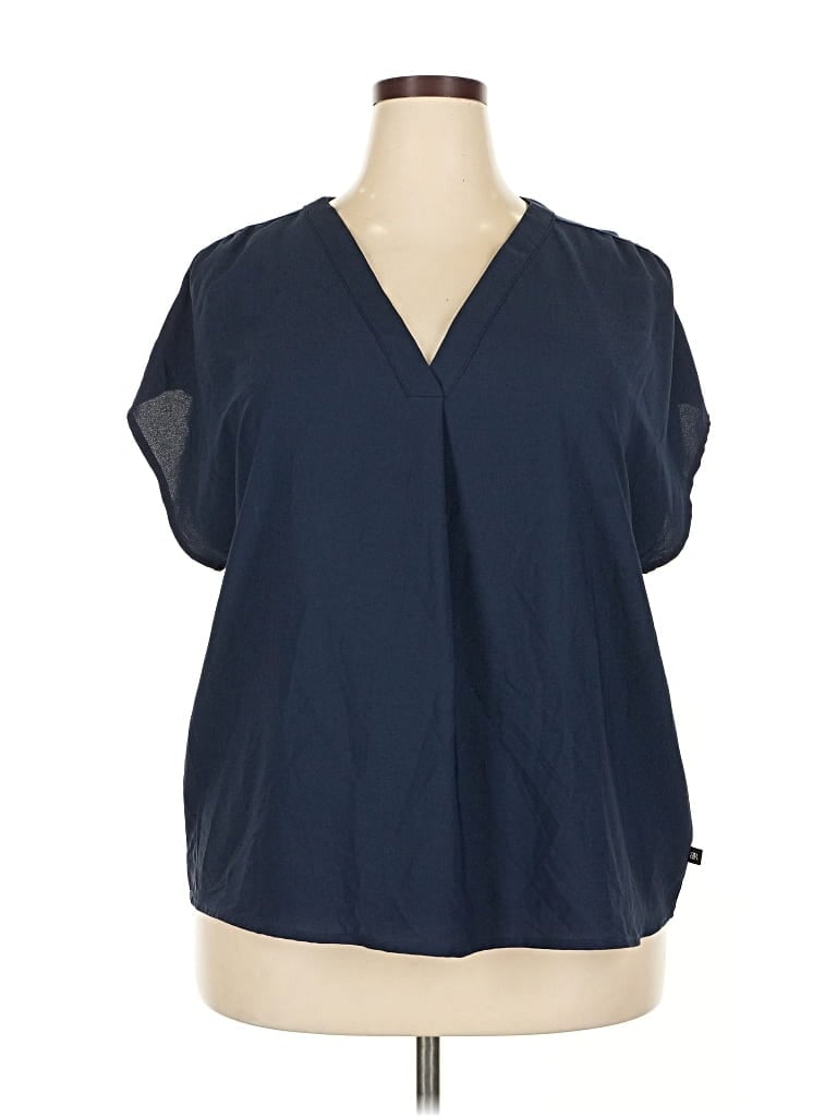 Pre-owned Banana Republic Short Sleeve Blouse In Blue
