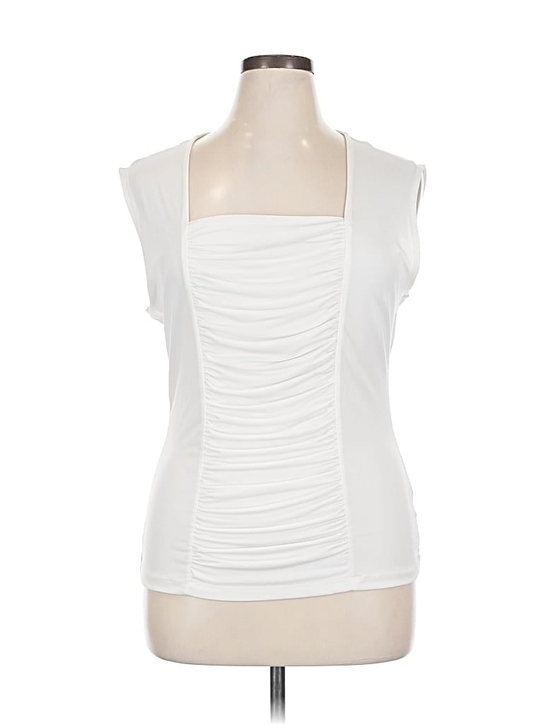 Pre-owned Style & Co Sleeveless Blouse In White