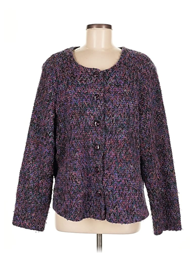 Pre-owned Fashion Bug Cardigan Sweater In Purple