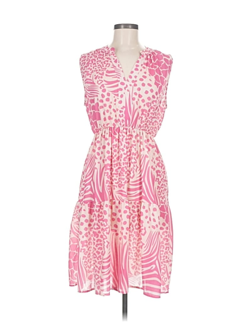 Pre-owned Top It Off Casual Dress In Pink