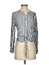 Lulus 100% Viscose Stripes Blue Long Sleeve Blouse Size XS - photo 1