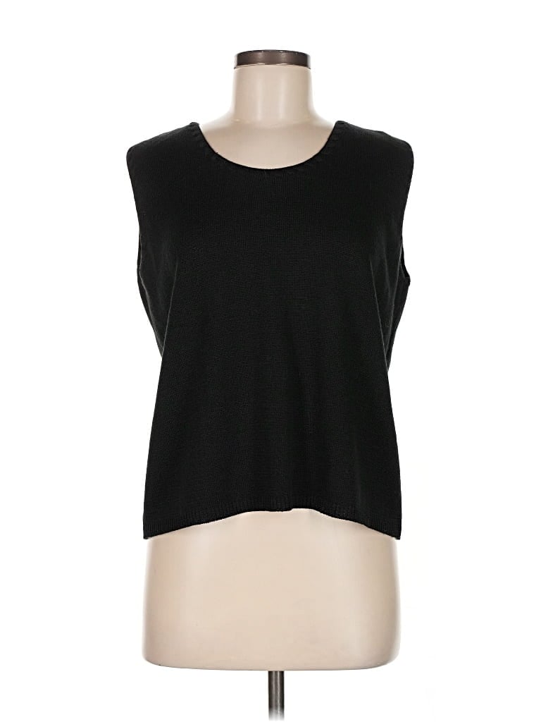 Pre-owned San Remo By Laura Knits Cardigan Sweater In Black