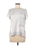 Helmut Lang 100% Polyester Silver Short Sleeve Top Size P (petite) - photo 1