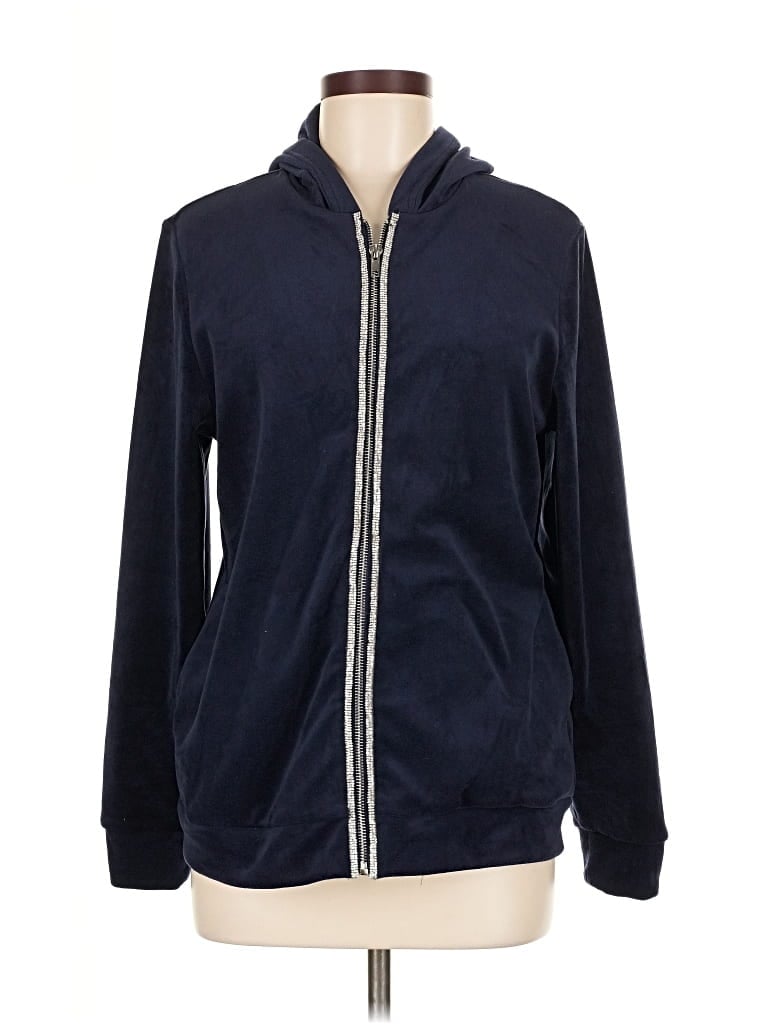 Pre-owned Boston Proper Zip Up Hoodie In Blue