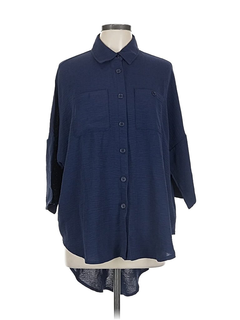 Pre-owned Lularoe 3/4 Sleeve Blouse In Blue