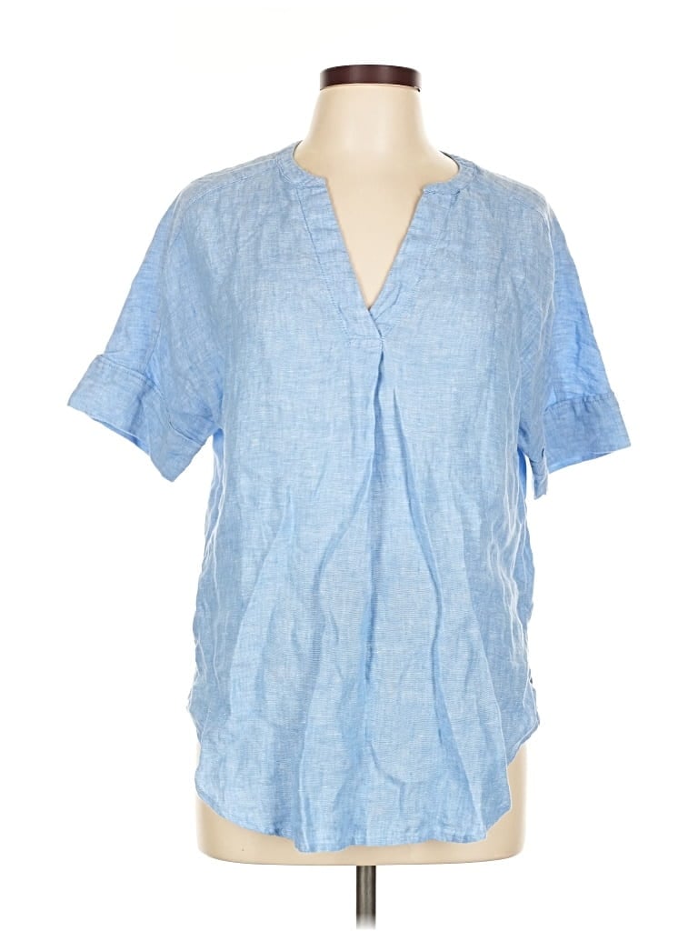 M&S Pre-owned Short Sleeve Blouse In Blue