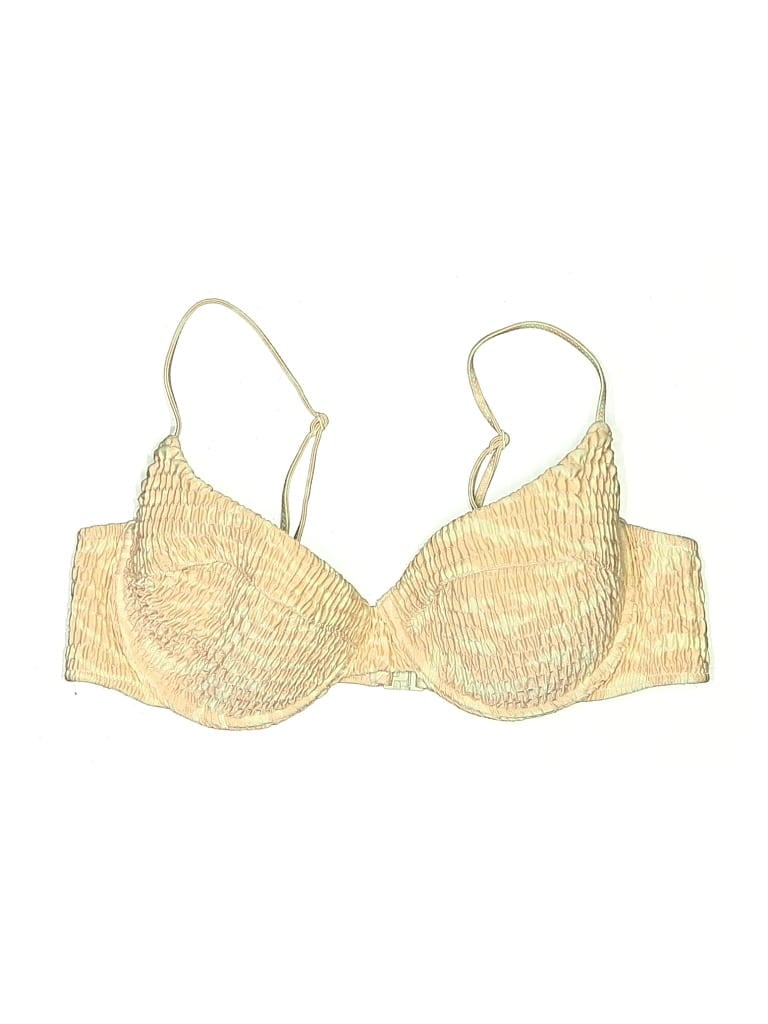 Pre-owned Triangl Swimsuit Top Gold Swimwear