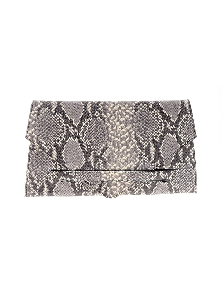 Pre-owned Alberta Di Canio Leather Clutch In Gray