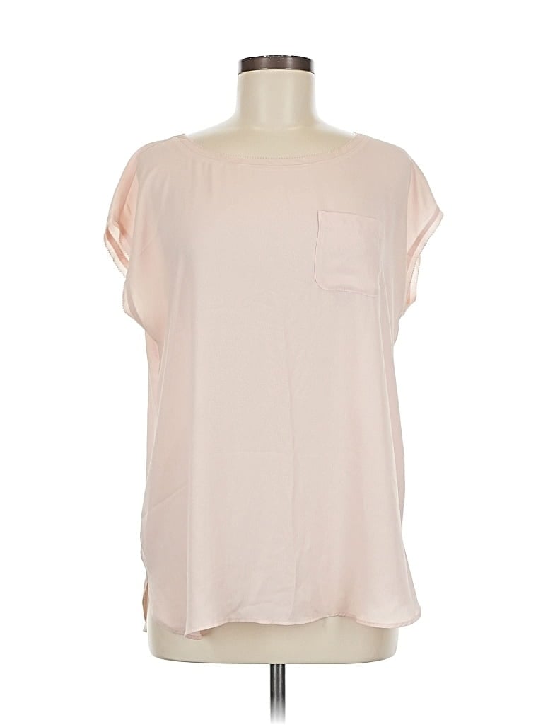 Pre-owned Ann Taylor Loft Short Sleeve Blouse In Pink