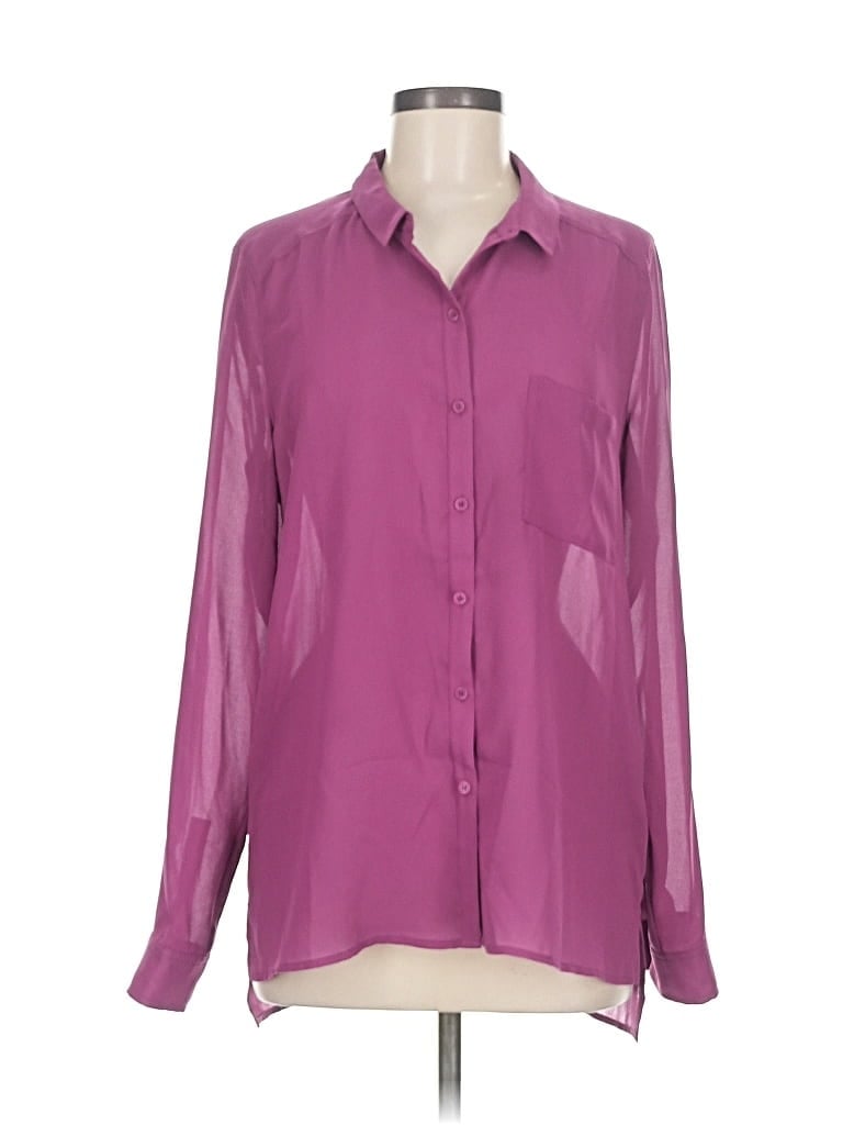 Pre-owned Trouve Long Sleeve Blouse In Purple