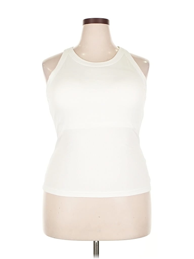 Pre-owned Chicme Tank Top Ivory Halter Neckline Tops In White