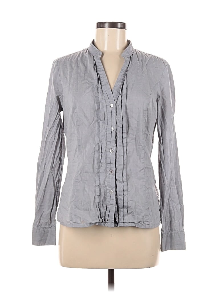 Pre-owned H&m Long Sleeve Button Down Shirt In Gray
