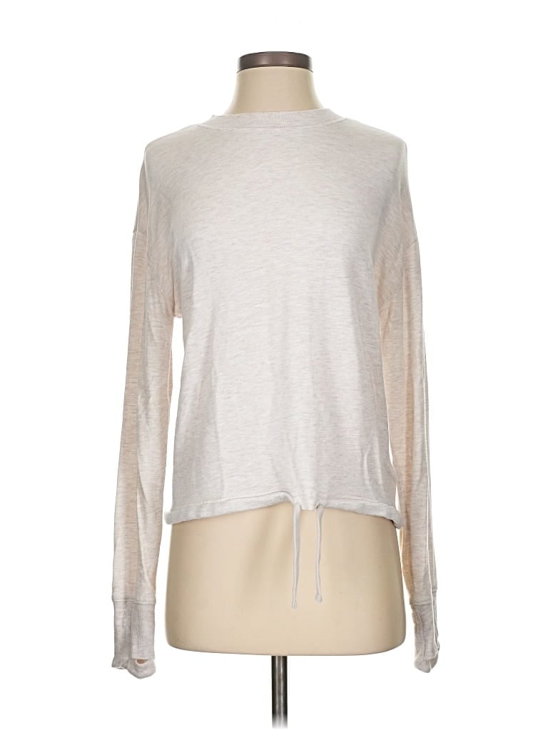 Pre-owned Athleta Long Sleeve T-shirt In Silver