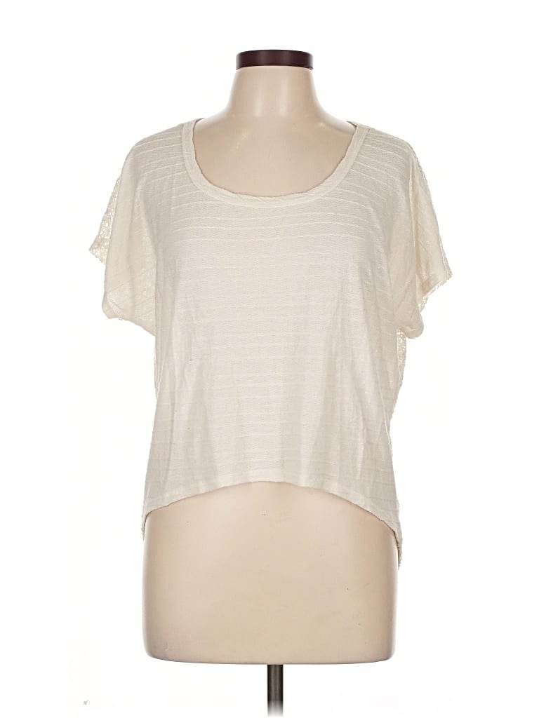 Pre-owned Eyeshadow Short Sleeve Top Ivory Scoop Neck Tops In White