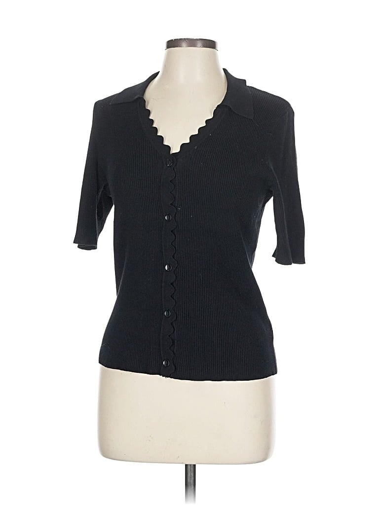 Pre-owned Tahari Cardigan Sweater In Black