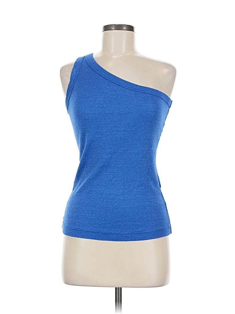 Click to view more detailed imagery on our partner's website Pre-owned Michael Stars Sleeveless Top Blue One Shoulder Neckline Tops