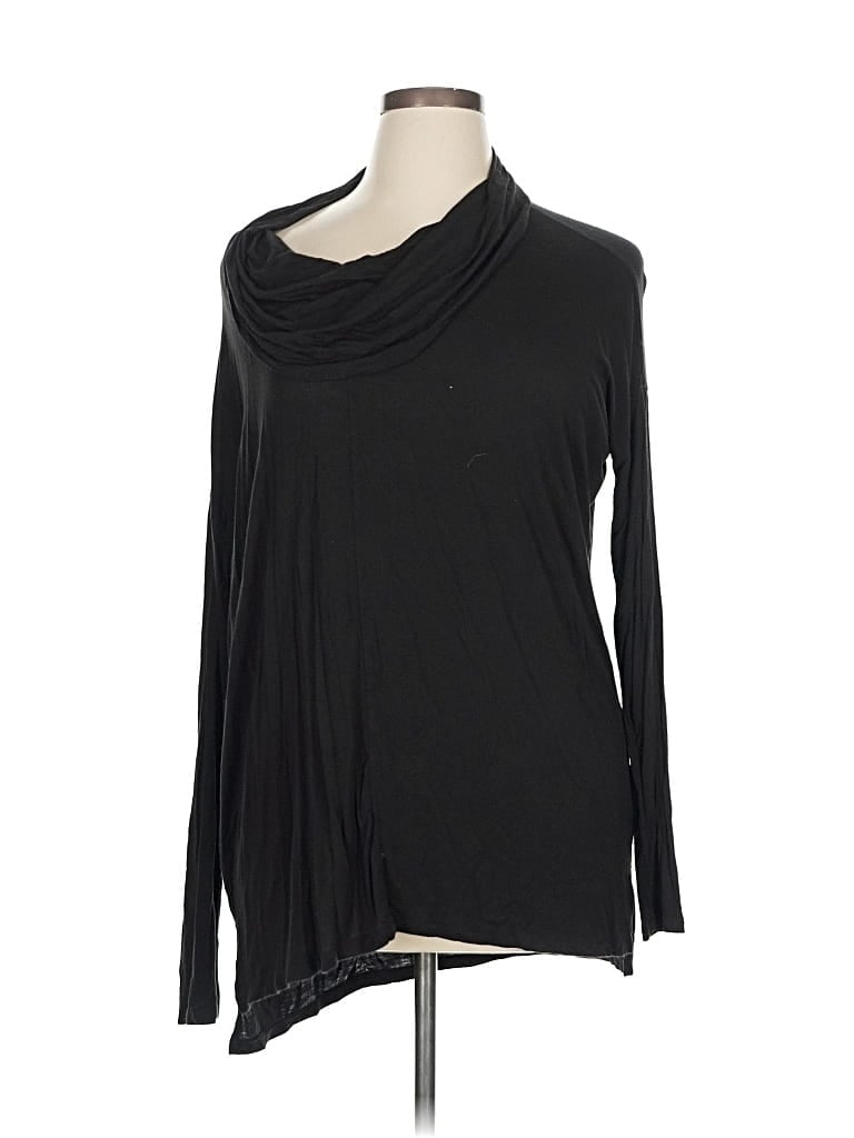 Pre-owned Cato Long Sleeve Top Black Cowl Neck Tops