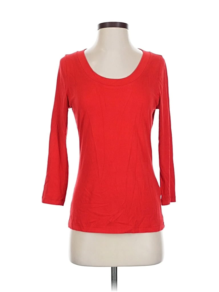 Pre-owned Banana Republic Factory Store 3/4 Sleeve Top Red Scoop Neck Tops