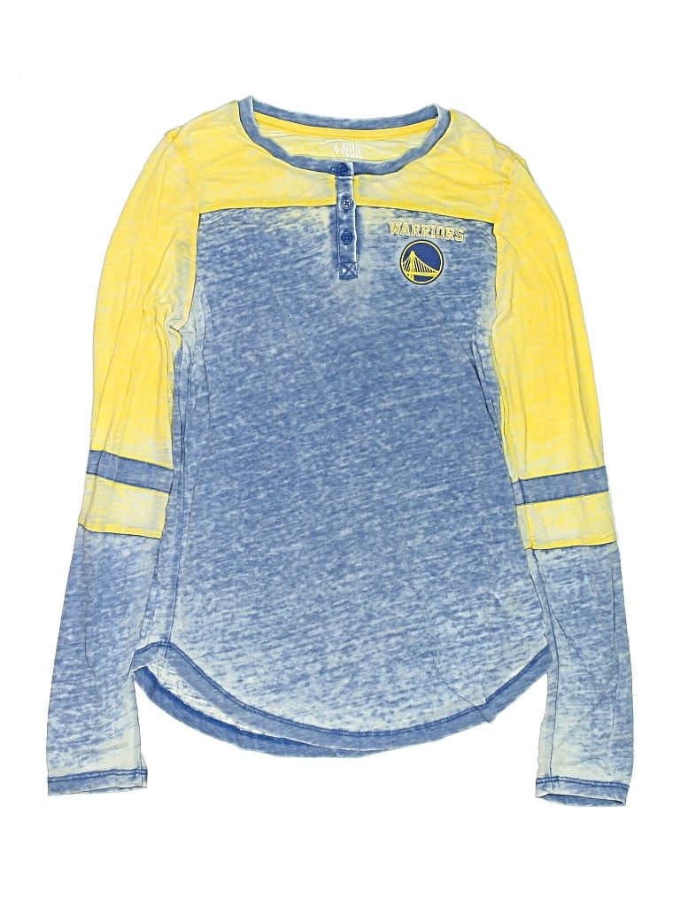 Pre-owned Nba Kids' Long Sleeve Henley Shirt In Blue