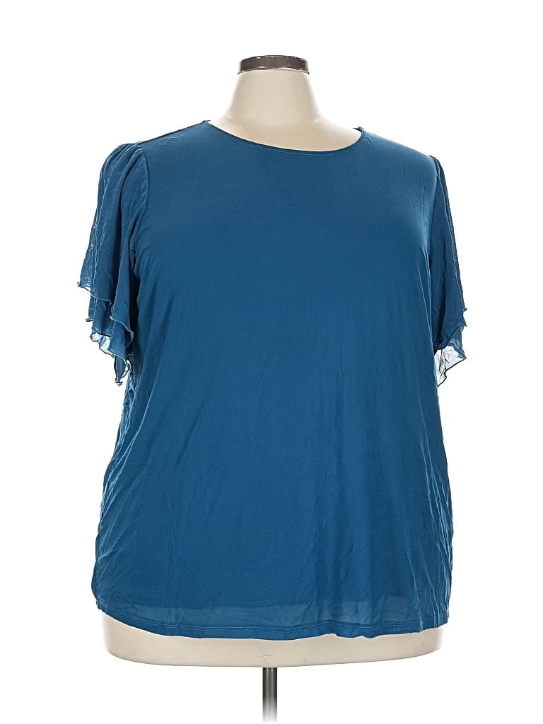Pre-owned Torrid Short Sleeve Blouse In Blue